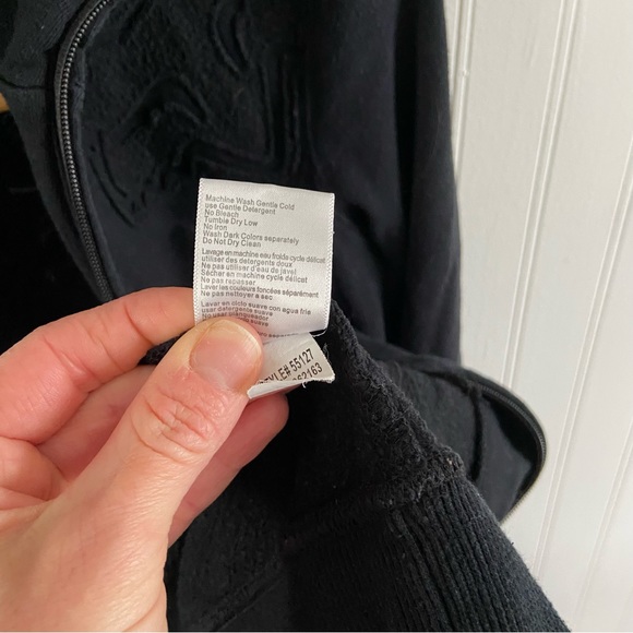 FOX RACING Zip Up Sweatshirt Jacket Black Embroidered Small Pockets Thumbholes - Picture 4 of 16